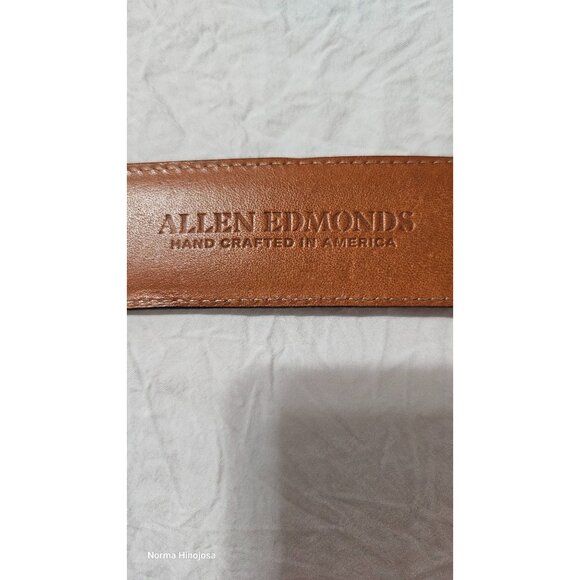 Mens Leather Perforated Belt With Silver Buckle Size 46/115 Made In USA Dark Bro - Picture 10 of 10